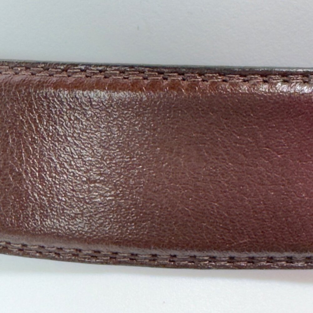 FLAG Ltd Mens Genuine Leather Brown Belt Silver Buckle Adjustable Fit Size 34 - Picture 3 of 9